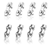 QIMEI-SHOP Abrazadera de Cuerda de Alambre M4 Abrazadera de Cable Dúplex de Acero Inoxidable 304 para la Fijación del Tendedero Suspensión de la Vela Solar 8 Piezas