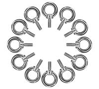 QIMEI-SHOP Anillos de Elevación M4 Pernos de Ojo Cancamo Tornillos de Argollas de Acero Inoxidable 304 para Colgar y Fijar 12 Piezas