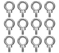 QIMEI-SHOP Anillos de Elevación M6 Cancamo Pernos de Ojo Tornillos de Argollas de Acero Inoxidable 304 Cáncamos para Colgar y Fijar 12 Piezas