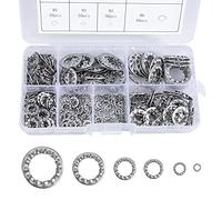 QIMEI-SHOP Arandelas de Bloqueo Dentadas Arandelas de Seguridad de Velocidad Rápida de Acero Inoxidable M3 M4 M5 M6 M8 M10 M12 Surtido Kit 270 Piezas