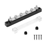 QIMEI-SHOP Bloques de Distribución de Energía 12V-48V CC BusBar 150A Caja de Distribución de Barra Colectora con 6 x M6 Pernos de Terminal para Automóvile Barco Negro