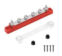 QIMEI-SHOP Bloques de Distribución de Energía 12V-48V CC BusBar 150A Caja de Distribución de Barra Colectora con 6 x M6 Pernos de Terminal para Automóvile Barco Rojo