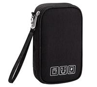 QIMEI-SHOP Bolsa para Cables de Viaje Portátil Electrónico Accesorios Organizador Impermeable Pequeña Estuche para Cargador Banco de Energía 18,5 * 11,5 * 2,5cm