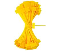 QIMEI-SHOP Bridas Plastico Amarillo 150mm x 3 mm Bridas para Cables Etiquetas Amarre Cable Sujetacables Eléctricos para Gestión de Cablesde Jardinería 100 Piezas