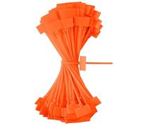 QIMEI-SHOP Bridas Plastico Naranja 150mm x 3 mm Bridas para Cables Etiquetas Amarre Cable Sujetacables Eléctricos para Gestión de Cablesde Jardinería 100 Piezas