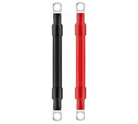 QIMEI-SHOP Cable Bateria 15cm 35mm² Cable Inversor de Batería 12V 2AWG Cables de Batería con M10 Terminales de Anillo para Automóvil Camión Moto Solar Marino Rojo y Negro 2 Piezas