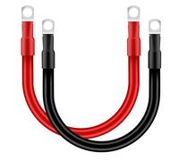 QIMEI-SHOP Cable Bateria 25mm² 30cm Cable Inversor de Batería 12V 3AWG Cables de Batería con M10 Terminales de Anillo para Automóvil Camión Moto Solar Marino Rojo y Negro 2 Piezas