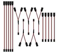 QIMEI-SHOP Cable de Extension Servo 3 Pines RC Servo Extensión Macho y Hembra JR Receptor Enchufes Conectores para Coche de Avión Teledirigido 10 cm/30 cm 15 Piezas