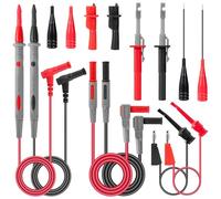 QIMEI-SHOP Cable de Prueba para Multímetro con Pinzas de Cocodrilo Sondas de Prueba Ganchos de Prueba Juego de Cables de Prueba para Multimetro Digital 14 Piezas