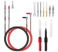 QIMEI-SHOP Cables de Prueba de Multímetro Kit de Sondas de Prueba 0.7mm 1mm 2mm 4mm Reemplazables Cable de Conector Banana 4mm para Multimetro Digital 11 Piezas