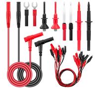 QIMEI-SHOP Cables de Prueba para Multímetro con Cable de Pinzas de Cocodrilo Sonda de Prueba Ganchos de Prueba Conector en U para Multimetro Digital 20 Piezas