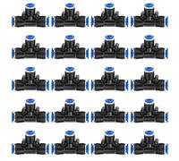 QIMEI-SHOP Conectores Neumáticos 8mm a 6mm Conexiones Neumáticas en T Enchufe Rapido de Manguera de Aire Comprimido Accesorios para Herramientas Neumáticas 20 Piezas
