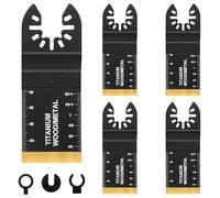 QIMEI-SHOP Cuchillas Herramienta Oscilantes de Titanio Multiherramienta Accesorios Hojas de Sierra Oscilante Compatible con Bosch Dremel Fein Multimaster 5 Piezas