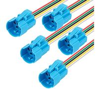 QIMEI-SHOP Enchufe de Cable de Interruptor de Botón Pulsador 16mm Pulsadors Cable de Conexión 12V/24V 3A Impermeable Interruptores Pulsador 5 Pin Toma 5 Piezas