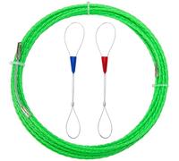 QIMEI-SHOP Guia Pasacables 15M Guía Pasacables Profesional Electricos Guia Pasacables Trenzada de Poliéster con Muelle de Guía Diámetro 4.5mm para Colocación de Cables Verde