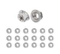 QIMEI-SHOP M4 Tuercas de Brida Autoblocantes de Acero Inoxidable Tuercas Hexagonales con Dentado de Bloqueo según DIN 6923 20 Piezas