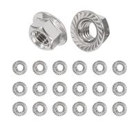 QIMEI-SHOP M6 Tuercas de Brida Autoblocantes de Acero Inoxidable Tuercas Hexagonales con Dentado de Bloqueo según DIN 6923 20 Piezas