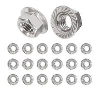 QIMEI-SHOP M8 Tuercas de Brida Autoblocantes de Acero Inoxidable Tuercas Hexagonales con Dentado de Bloqueo según DIN 6923 20 Piezas