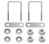 QIMEI-SHOP Perno en U Cuadrado Pernos en Forma de U de Acero Inoxidable con Tuercas y Placas para Fijación de Tubería 45 mm de Ancho Interior M6 45x80 mm