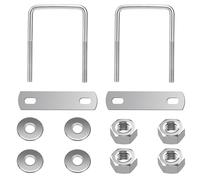 QIMEI-SHOP Perno en U Cuadrado Pernos en Forma de U de Acero Inoxidable con Tuercas y Placas para Fijación de Tubería 50 mm de Ancho Interior M6 50x80 mm