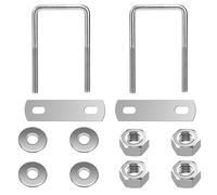 QIMEI-SHOP Perno en U Cuadrado Pernos en Forma de U de Acero Inoxidable con Tuercas y Placas para Fijación de Tubería 40 mm de Ancho Interior M6 40x80 mm