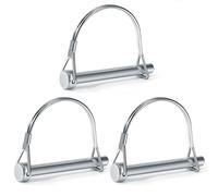 QIMEI-SHOP Pin de Bloqueo de Alambre Pasador de Seguridad Acero Galvanizado Pasador de Bloqueo Remolque Acoplador para Grandes Césped Jardín M10 x 70 mm 3 Piezas