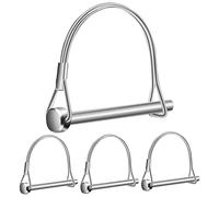 QIMEI-SHOP Pin de Bloqueo de Alambre Pasador de Seguridad Acero Galvanizado Pasador de Bloqueo Remolque Acoplador para Grandes Césped Jardín M6 x70mm 4 Piezas
