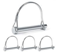 QIMEI-SHOP Pin de Bloqueo de Alambre Pasador de Seguridad Acero Galvanizado Pasador de Bloqueo Remolque Acoplador para Grandes Césped Jardín M8 x 70 mm 4 Piezas