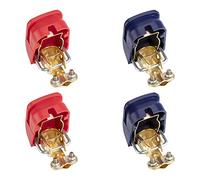 QIMEI-SHOP Terminales de Batería Liberación Rápida Conectores Abrazaderas Cobre 12V para Coche Moto Camione Barco Azul Rojo 2 Par