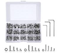 QIMEI-SHOP Tornillos de Cabeza Avellanada M3 M4 M5 Tornillo Avellanado Hexagonal de Acero Inoxidable A2 V2A Tornillos y Tuercas con llaves Allen Rosca Completa 440 piezas