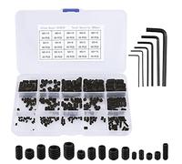 QIMEI-SHOP Tornillos Prisioneros de Cabeza Hexagonal M2.5 M3 M4 M5 M6 M8 con Llave Allen Pequeñade Acero de Aleación Surtidos de Fijación 300pcs