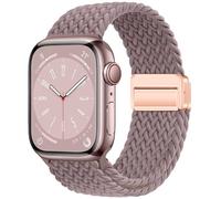 Qimela Sport Solo Loop compatible con Apple Watch Band de 38 mm, 40 mm, 41 mm, 42 mm, 44 mm, 45 mm, 49 mm, para mujeres y hombres, pulsera trenzada de nailon elástico ajustable para iWatch Series SE 9