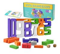 qimeyu Number Blocks,28 matematicas manipulativas,Bloques de construcción de números,Juguetes educativos para niños,Bloques de Madera para Aprender matemáticas