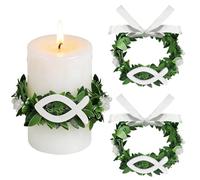 QIMMU 2 Pezzi Velas Antigoteo para Comunión,Protector Antigoteo Velas,Vela Antigoteo para Bautizo,Decoración De Velas Anillo,Coronas Decorativas para Velas(3-6CM) para Sacramentos,Velas De Bautizo