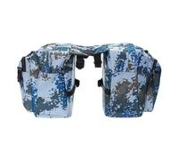 Qimopi - Bolsa de alforja de bicicleta impermeable de alta capacidad de nailon 600D, doble bolsa para sillín trasero de bicicleta, portabicicletas de viaje (azul camuflaje)