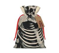 QIN&ZHENG Bolsa de regalo con cordón para mujer, diseño de esqueleto interesante, bolsa de regalo personalizada, 1 pieza