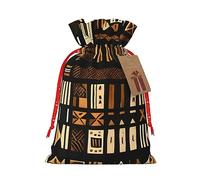 QIN&ZHENG Bolsa de regalo de tela de barro africano con estampado tribal para mujer, Navidad, cumpleaños, bolsa de regalo personalizada, 1 pieza
