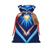 QIN&ZHENG - Bolsa de regalo personalizada con cordón para mujer, diseño de corazón azul cielo, 1 pieza