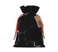 QIN&ZHENG Bolsa de regalo personalizada con cordón para mujer, diseño de mármol negro, para Navidad, cumpleaños, 1 pieza
