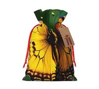 QIN&ZHENG Hermosa bolsa de regalo con cordón impreso mariposa brillante para mujer, bolsa de regalo personalizada para Navidad, cumpleaños, 1 pieza