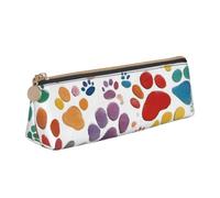 QIN&ZHENG Paw Prints Art 1 - Funda triangular de piel ligera con impresión de patas, organizador compacto, color blanco, talla única, color blanco, una talla elegante, elegante, blanco, talla única,