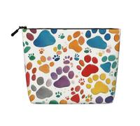 QIN&ZHENG Paw Prints Art 1 - Neceser grande con cremallera para mujer, ligera, color negro, talla única, color negro, talla única, NEGRO, One Size