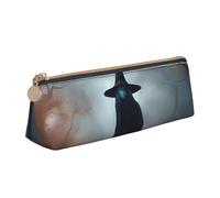 QIN&ZHENG Rainbow Halloween Ghost Witch Hat Spiders Print Fashion Leather Triangular Pouch Lightweight Cosmetic Case Full Print Compact Organizer, White, One Size, Elegante, Blanco, Talla Única,