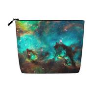 QIN&ZHENG Universe Galaxy Space - Neceser grande con cremallera y cremallera para mujer, ligera, color negro, talla única, talla única, NEGRO, One Size