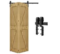 QINAIXQM 91CM/3FT Plegables Herraje para Puerta Corredera Kit de Accesorios para Puertas Correderas de Graneros Estilo de libro