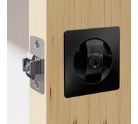 QINAIXQM Cerradura de puerta corredera y empotrada invisible - Cerradura de embutir para madera negra
