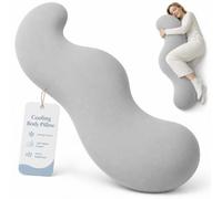 Qinayig Almohada ergonómica de cuerpo completo con forma de vaina para dormir de lado, soporte para caderas y piernas, diseño de alineación del cuerpo en forma de S (gris, M)