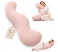 Qinayig Almohada ergonómica de cuerpo completo para dormir de lado - Apoya las caderas y las piernas, diseño de alineación del cuerpo en forma de S (rosa, S)