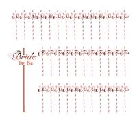 QincLing 37pcs Papierstrohhalme Rosegold Team Bride trinkhalme Plastikfrei strohhalme JGA junggesellinnenabschied Papierhalme Einweg Bio Strohhalme Bride to Be Deko für Braut Dusche Hochzeit Party