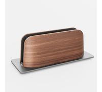 QinCoon Soporte Vertical para portátil, Soporte Ordenador Portatil de Madera de Nogal Negro y Aluminio para MacBook, Surface, Samsung, HP, DELL, Chromebook